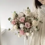 【FLORA FLOWER】新娘捧花 永生新娘捧花 永生捧花 婚禮系列(簡約裸粉色系)
