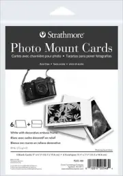 Strathmore Cards & Envelopes 5"X6.875" 6/Pkg-White Photo Mount W/Emboss Frame