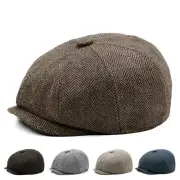Kids Child Vintage Herringbone Newsboy Cap Boys Girls Tweed Flat Hat Beret