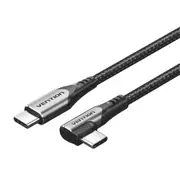 Vention 3A USB-C Cable - 2m - Gray USB 2.0 - Right Angle - Aluminum Alloy [TRAHH]