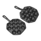 Non-Stick 12-Hole Takoyaki Pan for Octopus & Omelets - Cast Iron