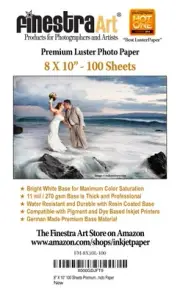 8" X 10" Premium Luster Inkjet Photo Paper - 100 Sheets