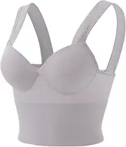 [Hiliby] Womens Sports Bra No Wire Comfort Sleep Bra Plus Size Workout Activity Bras with Non Removable Pads Shaping Corset Bra Workout with Bra