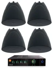 JBL CSMA 180 Commercial 70v Amplifier+(4) Black 5.25" Hanging Pendant Speakers
