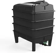 Tiger Wormery - Complete Worm Composter Kit - INCLUDING Worms Voucher to Redeem 250g Composting Worms - Designed and Made in the UK (3 Tray, Black)
