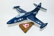 VMF-232 Red Devils 1953 F9F Panther Model, 18in, Mahogany, Navy, Grumman