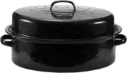 JY COOKMENT 19" Enameled Oval Roasting Pan w/domed Lid. Dishwasher safe. Turkey