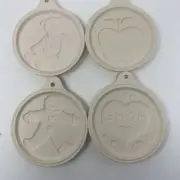 Hearthstone Stoneware Cookie Stamps Set Of 4. New