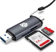 SD Card Reader,Usb C USB 2.0 Memory Card Reader Adapter for Sd/Micro Sd Memory