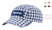 Supreme Gingham Camp Cap (Navy) SS23 Box Logo Picnic Check Skate Logo Hat