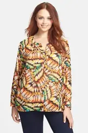 Two by Vince Camuto Print Tunic, Plus Size 1X ( XL, 14W - 16W )