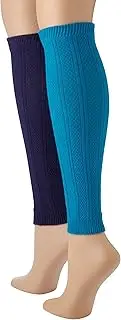 [Jefferies Socks] Big Girls' Textured Legwarmer (Pack of 2) - Multi - One Size