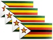 QTAOEIONG 4 Pcs Zimbabwe Flag Decal Adhesive Stickers Self Adhesive Sticker