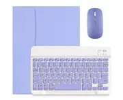 Bluetooth Keyboard Case Cover With Mouse For iPad 7th /10th Gen [Colour: PURPLE] [Model: For ipad 7th 10.2'' 2019]