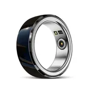 Smart Ring With Heart Rate Blood Oxygen Sleep & Sports Modes - Black Size 22