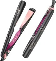 LANDOT Hair Straightener Flat Curling Iron: Straightener and Curler 2 in 1 - ...
