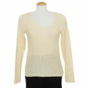 EILEEN FISHER Apricot Orange Cotton Melange Stitch Sweater Long Sleeve Top XS