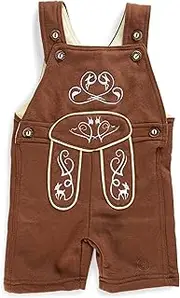 [Schöneberger Trachten Couture] Lederhosen Baby Overall – Romper Oktoberfest Outfit with Suspenders – Bodysuit Joni
