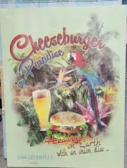 2015 Jimmy Buffett Margaritaville Led Canvas Wall Art Cheeseburger In Paradise