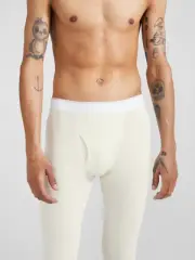 Calvin Klein x HERON PRESTON THERMAL PANTS Chalk Stretchy Waffle Knit Large NWT