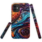 For iPhone 11 Tough Protective Cover, Swirling Paint