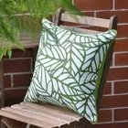 Tulum Palm Reverse Outdoor Cushion Cover with Piping Trim