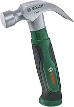 Bosch Claw Hammer 225g / 8oz (Stubby; Hard Striking Surface; Robust High-Carbon Steel; V-shaped Claw; Comfortable Softgrip Handle with Fibreglass Core; Low Vibration