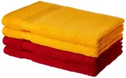 Cotton Hand Towel Set 500 GSM Spanish Red & Sunshine Yellow (60x40 cm) 4pcs