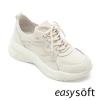 在飛比找Yahoo奇摩購物中心優惠-Easy-Spirit-KANON-真皮織布綁帶運動休閒鞋-