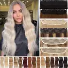 Clip In 100% REMY Human Hair Extensions Russian One Piece 3/4 Full Head Weft USA