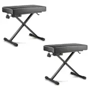 2PK Hercules EZ Height Adjustable X Type Music Keyboard/Piano Bench Seat Stool