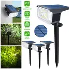 4 Solar Spot Lights LED Garden Pathway Lawn Fence Lamp Wall Spotlight Wall Light