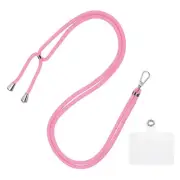Phone Lanyard Adjustable Neck Lanyard with Transparent Patch Rose Red