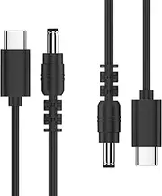tunghey 2Pack USB 3.1 Type C USB-C PD Male to DC 5.5X2.1mm Male Power Jack Extension Charge Cable Charging Cord Adapter 1.5M (12V)
