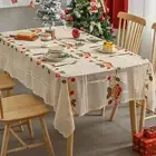 Christmas Tablecloth Rectangle Decorative Table Cloth Washable Polyester Xmas