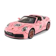 Catzon 1:32 911 Alloy Car Model with Pull-Back Functionality and Sound Light Effects-Pink