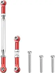 uxcell Adjustable Turnbuckles Camber Link Linkages Aluminum Alloy Upgrade Parts RC Car Steering Pull Rod Servo Linkages Tie Rod for MN 1:12 D90 RC Car Crawler,Red