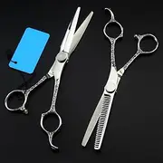Hair Cutting Scissors, 6inch Professional Steel Scissor Openwork Cut Cutting Barber Haircut thinning Shears Hairdresser Scissors