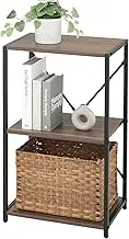 Doshisha SS45-3BR Clean Storage Free Rack, Brown, 3 Tiers, Wood Grain x Steel, Width 17.1 x Depth 11.8 x Height 28.3 inches (43.5 x 30 x 72 cm), Open Shelf, Scandinavian Design, Space Saving Storage