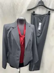LESUIT PANT SUIT/SIZE 10/INSEAM 31"/NEW WITH TAG/RETAIL$240/grey PIN STRIPE