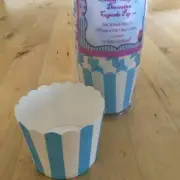 Cupcake Case Baking Cup Blue & White Stripe For Party Cupcakes Muffins Pk 24