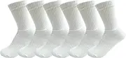 [WRK] Comfortable & Hardwearing | Kids 6 Pack School Crew Socks - Ribbed Leg, Cushioned Foot, Arch Support, Durable & Comfortable - Assorted Colours: Black, Grey, Navy Blue, White