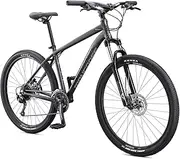 [Mongoose] Switchback Expert Hardtail Mountain Bike for Adult Men Women, Front Suspension, 18-Speed, 27.5-Inch Wheels, Hydraulic Disc Brakes, Medium Aluminum Frame, Grey