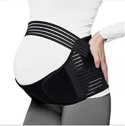 [Generic] Pregnant Women Support Belly Band Back Clothes Belt Adjustable Waist Care Maternity Abdomen Brace Protector Pregnancy(Black,M)