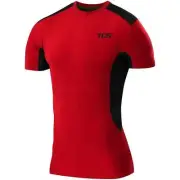 TCA FX Laser Mens Compression Top Red Short Sleeve Running Base Layer T-Shirt