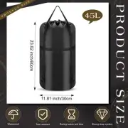 Compression Stuff Sack 45L Waterproof Sleeping Bag Clothes Storage Hiking, BLACK