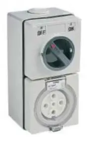 Clipsal 56-SERIES SWITCHED SOCKET 500V 3-Pole 5-Pin Round DARK GREY- 32A Or 50A