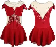 [Zagitova] Figure Skating Dress for Women Shiny Rhinestones Ballet Dance Leotard Ice Skating Dancewear for Competition