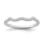 0.16ct. CZ Solid Real 14k White Polish Matching Wedding Wedding Band Ring