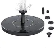 Solar Bird Bath Fountain Pump - 2.4W Outdoor Solar Fountain with 6 Nozzles, Free Standing Floating Solar Powered Water Fountains Pump for Garden, Pond, Pool, 50cm Max Lift, 2100L/H Flow Rate (18cm)
